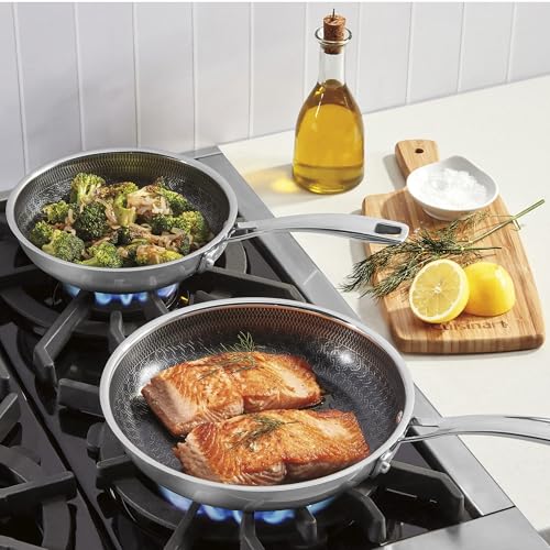 Cuisinart FusionPlus Hybrid Stainless Steel Cookware Set, 2-Piece Skillet Cooking Set with PFAS-Free PURELYSEAR Ceramic Technology, Scratch Proof, Cool Grip Handles, Dishwasher Safe