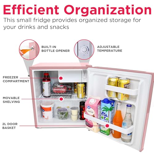 Frigidaire EFR176 1.6 cu. ft. Retro Bar Fridge with Side Bottle Opener (Pink)