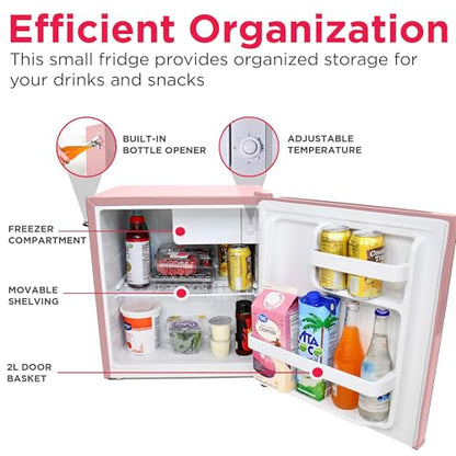 Frigidaire EFR176 1.6 cu. ft. Retro Bar Fridge with Side Bottle Opener (Pink)