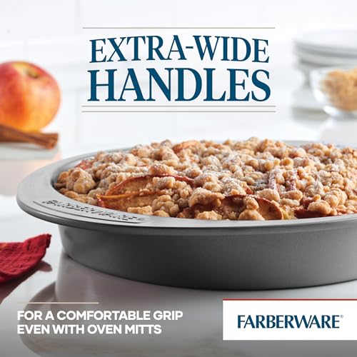 Farberware Nonstick Bakeware Baking Pan / Nonstick Cake Pan, Round - 9 Inch, Gray, 1 Count (Pack of 1)