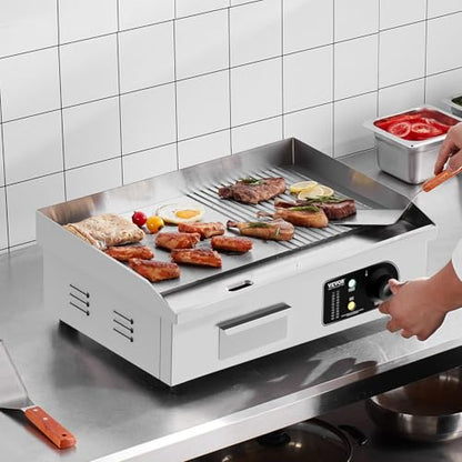 VEVOR Commercial Electric Griddle, Countertop 22" Half Flat Top Griddle
