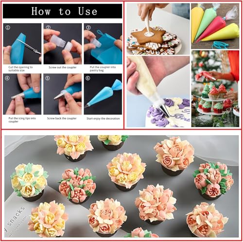 540PCS Cake Decorating Kit - Baking Supplies with 4 Springform Pans, Rotating Turntable, Decorating Tools, Cake Baking Supplies Set for Beginners