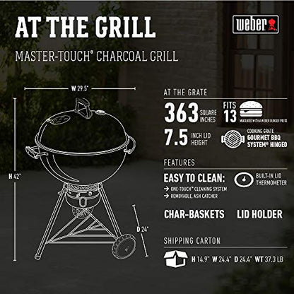 Weber® Master-Touch Charcoal Grill, 22-Inch, Deep Ocean Blue