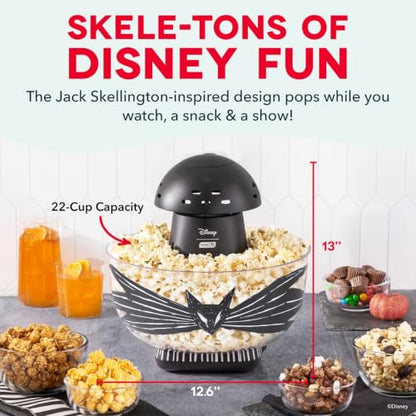 Disney | Dash Jack Skellington Popcano Popcorn Maker, Oil-Free, Black