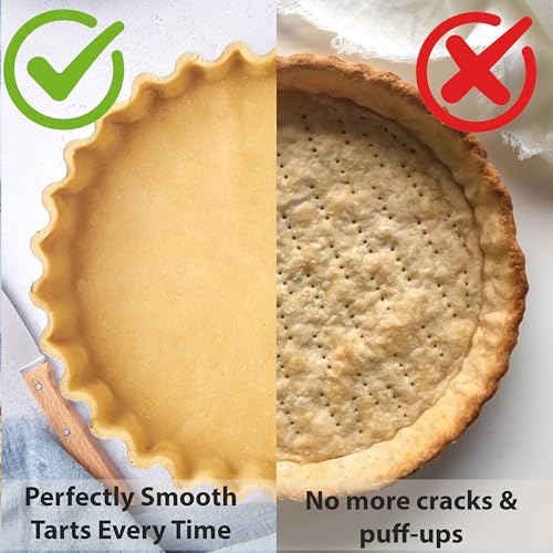 ISRAA ESSENTIALS Fluted Tart Pan 9 inch Removable Bottom-Round Oreo Tart Pan with Crust Shaper Ring-Nonstick Carbon Steel Tart Molds for Baking, Fruit Tart, Pies & Quiche Baking Dish