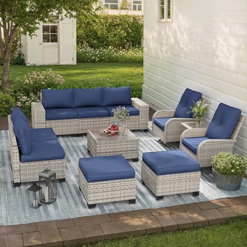 Outdoor Patio Furniture Set Pe Wicker Rattan Outdoor Conversation Sofa