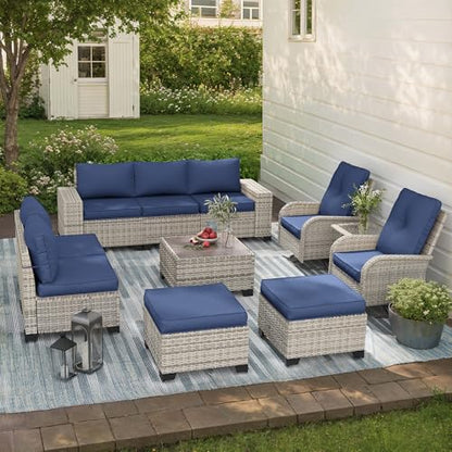 Outdoor Patio Furniture Set Pe Wicker Rattan Outdoor Conversation Sofa