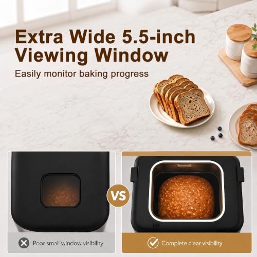 Bread Maker Stainless Steel Bread Machine, With App Control, Built-in Scale
