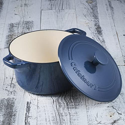 Cuisinart 3 Qt Casserole, Covered, Enameled Provencial Blue