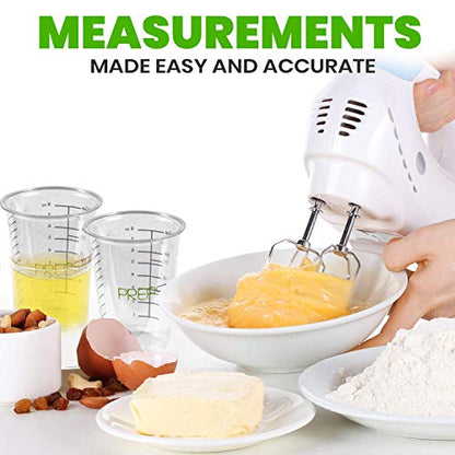 Disposable Measuring Cups for Resin - Pack of 20 8oz Clear Plastic Measuring Cup for Epoxy Resin, Stain, Paint Mixing - Half Pint Reusable Multipurpose Mixing Cups for Cooking and Baking