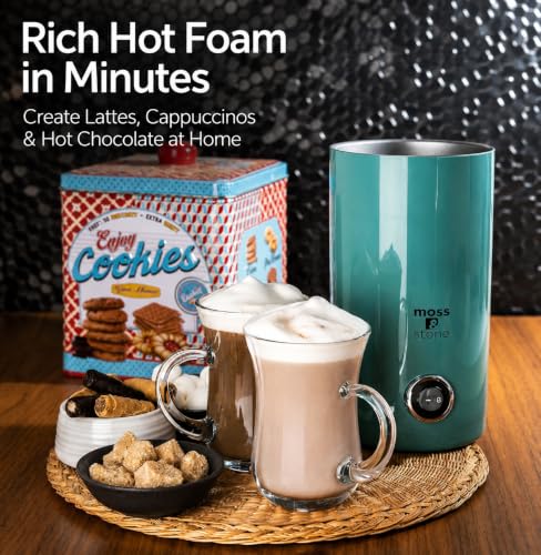 Moss & Stone Electric Milk Frother & Milk Warmer for Latte & Cappuccino