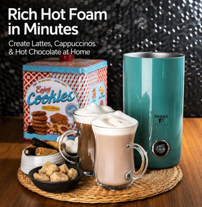 Moss & Stone Electric Milk Frother & Milk Warmer for Latte & Cappuccino