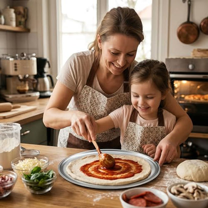 BSTUR Stainless Steel Pizza Pan 16 inch, Pizza Pan for Oven, Thick Round Pizza Tray Baking Sheet, Large Metal Pizza Pan, Dishwasher Safe, Easy Clean & Dishwasher Safe, Set of 3
