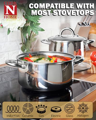 Cook N Home 8 Quart Stainless Steel Stockpot with Lid