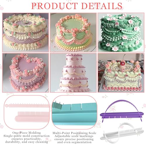 4PCS Cake Arch Guide Tool,Adjustable Fondant Cake Arc Ruler,Practical Baking Writing Swag Guide Gadgets Accessories,Decorative Marking Divider Aid,Pastry Decorating Supplies for Home Kitchen Bakeries