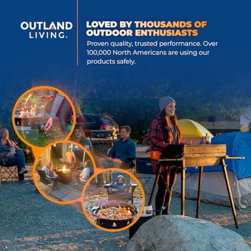 Outland Living Portable Propane Fire Pit, 19-inch, 58,000 BTU with Fire Pit Cover & Carry Kit, Smokeless Gas Firebowl | Perfect for Camping, Patio, Backyard, Tailgating, Deck, RV| Black 893 Deluxe