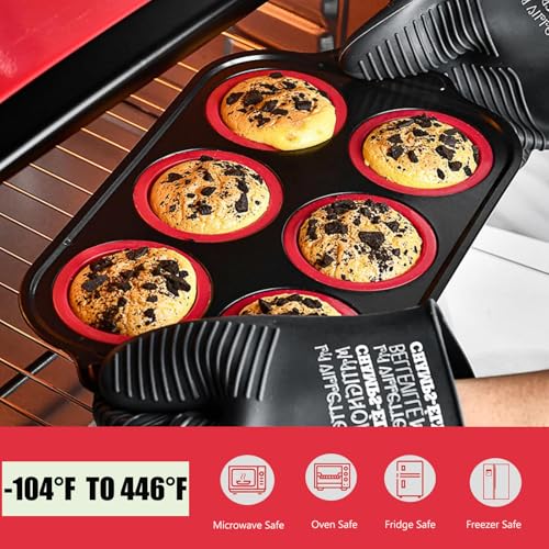 Silicone Muffin Pan, 6-Cup Nonstick Silicone Muffin Pans for Baking, Food-Grade Cupcake Pan for Oven, Microwave, Dishwasher Safe, BPA-Free Silicone Baking Mold for Muffins, Cupcakes, Egg Muffins
