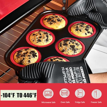 Silicone Muffin Pan, 6-Cup Nonstick Silicone Muffin Pans for Baking, Food-Grade Cupcake Pan for Oven, Microwave, Dishwasher Safe, BPA-Free Silicone Baking Mold for Muffins, Cupcakes, Egg Muffins