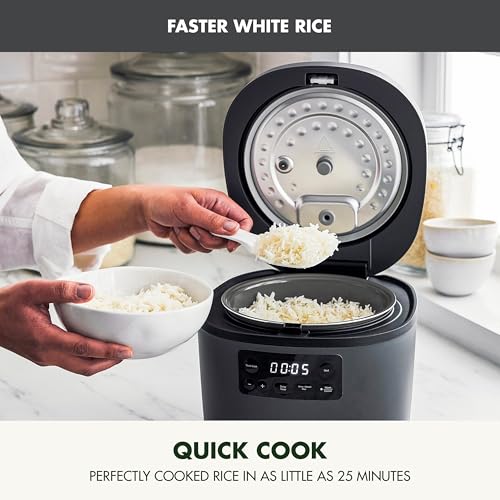 GreenPan Advanced Rice Cooker, 4-Cups Uncooked/8-Cups Cooked, Graphite