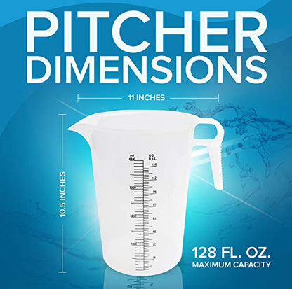 ACCUPOUR 8oz (250 mL) Measuring Pitcher, Plastic, Multipurpose - Great for Chemicals, Oil, Pool and Lawn - Ounce (oz) and Milliliter (mL) Increments (1 cup)