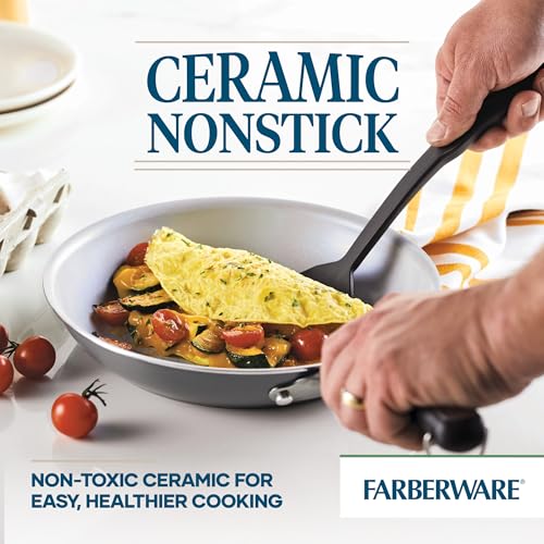 Farberware EcoAdvantage Ceramic Nonstick Cookware/Pots and Pans Set, 13 Piece - Gray