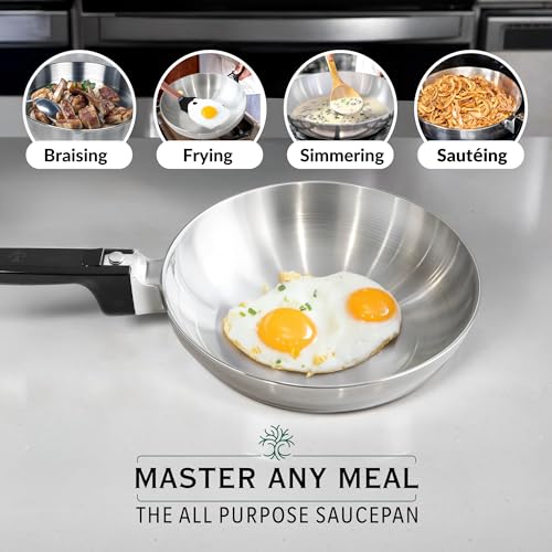 MAGNAWARE Chef Skillet – Quick & Even Heat Distribution – Lightweight Cast Aluminum Frying Pan – No Seasoning Required – PFOA & PTFE Free – Oven Safe Up to 350°F – Classic Vintage Design (13 Inch)