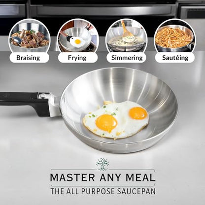 MAGNAWARE Chef Skillet – Quick & Even Heat Distribution – Lightweight Cast Aluminum Frying Pan – No Seasoning Required – PFOA & PTFE Free – Oven Safe Up to 350°F – Classic Vintage Design (13 Inch)