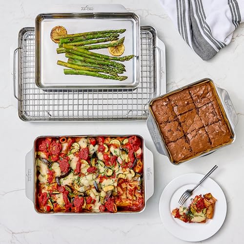All-Clad Stainless Steel Cookie Baking Sheet 12" x 17" - Tri-ply Bonded for Consistent Baking- (Roast, Bake Cookies, Brownies and More) Professional Stainless Steel Bakeware