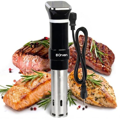Sous Vide Cooker 1100W – Precision Immersion Circulator with ±0.2°F Accuracy, Quiet Brushless Motor, Adjustable Clamp, 4–20L Capacity, Stainless Steel, Built-In Timer, Easy Digital Control