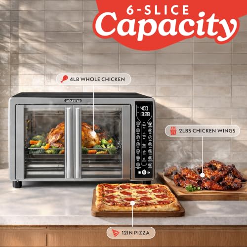 Gourmia Toaster Oven - 6-Slice Capacity, Digital Display, Stainless Steel