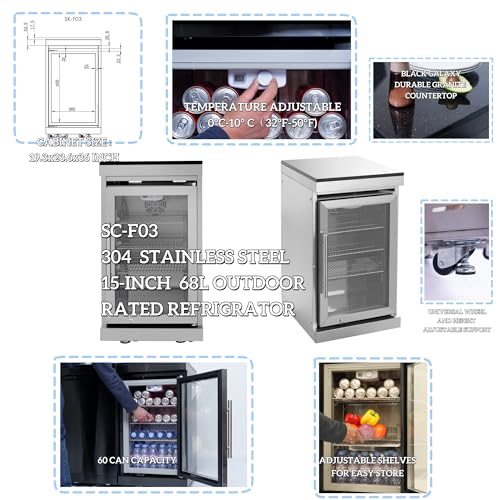 Modular Outdoor Kitchen BBQ Island, 104" Outdoor Kitchen Propane Gas Island Grill with Sink, Compact Refrigerator, Storage Cabinets, Rotisserie Kit (Silver, 104")