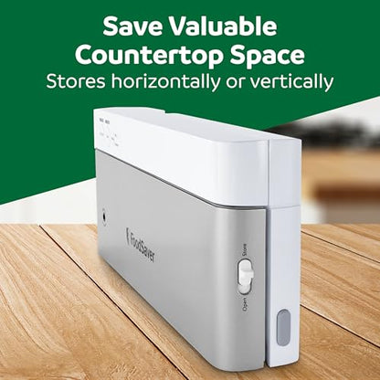 FoodSaver Compact Vacuum Sealer Machine with Airtight Bags and Roll - Ideal for Sous Vide and Airtight Food Storage, White