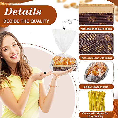 75 Sets Loaf Pans Disposable Paper Baking Loft Mold Bulk 6 x 2.5 x 2 Inch Rectangle Baking Pans with Bags Ties for Quick Bread Small Pumpkin Breads, Microwave Oven Freezer Safe