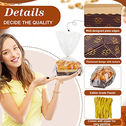 75 Sets Loaf Pans Disposable Paper Baking Loft Mold Bulk 6 x 2.5 x 2 Inch Rectangle Baking Pans with Bags Ties for Quick Bread Small Pumpkin Breads, Microwave Oven Freezer Safe