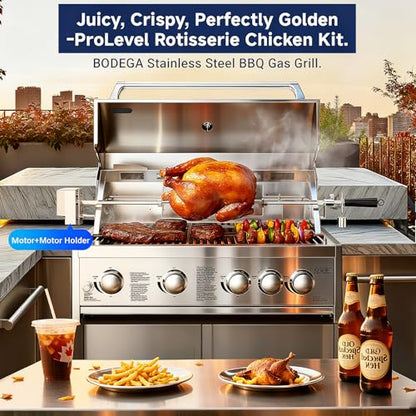 BODEGA Gas Grill Built-In Head, 30-Inch 5-Burner Propane Grill, LP Gas & Natural Gas Convertible, Heavy Duty 304 Stainless Steel 58000-BTUs BBQ Island Kitchen Gas Grill Outdoor Cooking.