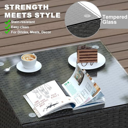 5 Piece Patio Furniture Sets Outdoor, Patio Set Sectional Sofa, Grey