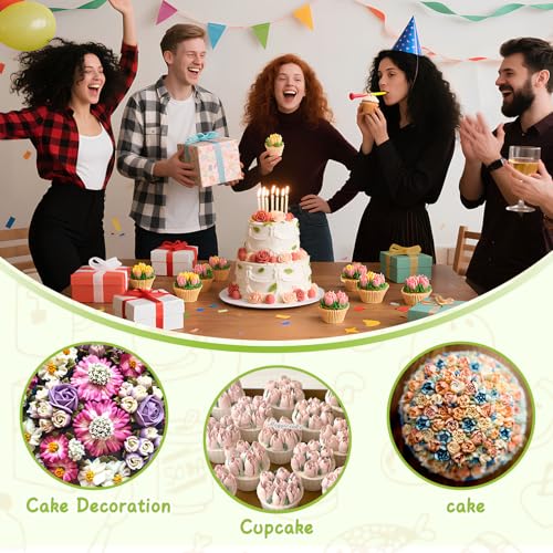 Suuker Russian Piping Tips Set, Stainless Steel Cupcake Flower Shaped Frosting Nozzle Kit, Kitchen Gadgets For Pastry Cupcakes Cakes Cookies Decorating (7 Pieces)