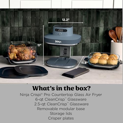 Ninja Crispi Pro Glass Air Fryer, 6-in-1, Cyberspace, AS101CY