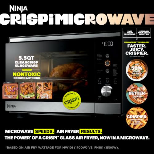 Ninja® Crispi™ Microwave & Air Fryer with FusionCrisp, Silver, MW101