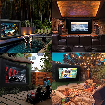 Xmaybang 18ft Inflatable Movie Projector Screen, Outdoor Projector Screen, Front/Rear Projection, Including Blower, Pedestal, Straps and Storage Bag