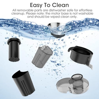 Juicer Machine, 600W Centrifugal Juice Extractor with 3” Wide Feed Chute, BPA-Free, Easy to Clean, Stainless Steel, Includes Cleaning Brush (Black)