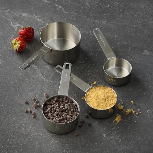 GoodCook Gourmet Measuring Cup Set, Stainless Steel 4-pc., 1/4, 1/3, 1/2, 1 Cup etched measurements