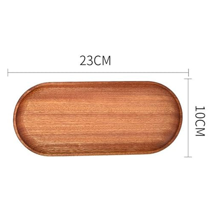 2 Pack Solid Wood Serving Platters and Trays of Natural Wood with Edge,Rectangular Avoid Sliding and Spilling Food (Walnut Trays x 2Pack)