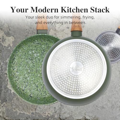 2-Piece Nonstick Cookware Set: 10.25" Egg Pan & 1.4QT Saucepan | 100% Non-Toxic (PFAS/PFOA Free), Dishwasher Safe | The Ultimate Space-Saver for Studio, Dorm & First Apartment