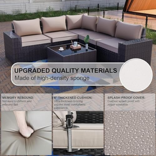 Kullavik 12 Piece Patio Furniture Set, Outdoor Wicker Sectional Sofa