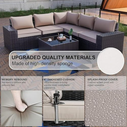 Kullavik 12 Piece Patio Furniture Set, Outdoor Wicker Sectional Sofa
