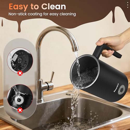 Kourice Milk Frother Electric, 4-in-1 Milk Frother and Steamer for Latte, Cappuccino, Hot & Cold Milk Froth Maker, Automatic Milk Steamer and Frother, Quiet One-Touch Operation, Easy to Clean