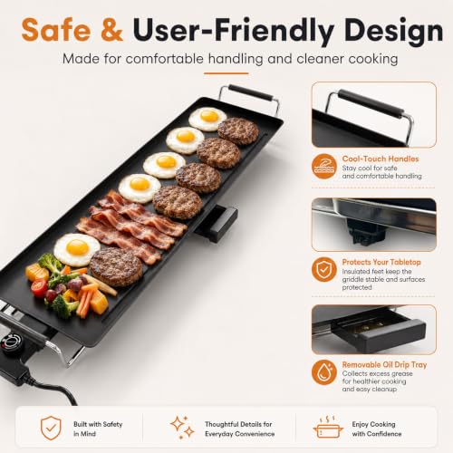 AEWHALE 35" Electric Griddle,Extra Large Ceramic Nonstick