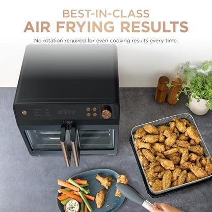 Ninja | French Door Premier Air fry Oven | 10-in-1 functions | 20.3-qt capacity | 5-qt Air Fry Basket, Sheet Pan, Wire Rack, Broil Rack | PFAS-free, Dishwasher-Safe Accessories | Black | FO101BK