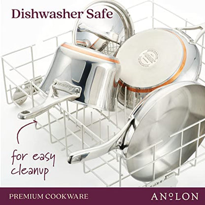 Anolon Stainless Steel & Hard Anodized Aluminum, Cookware Set (11 Piece)